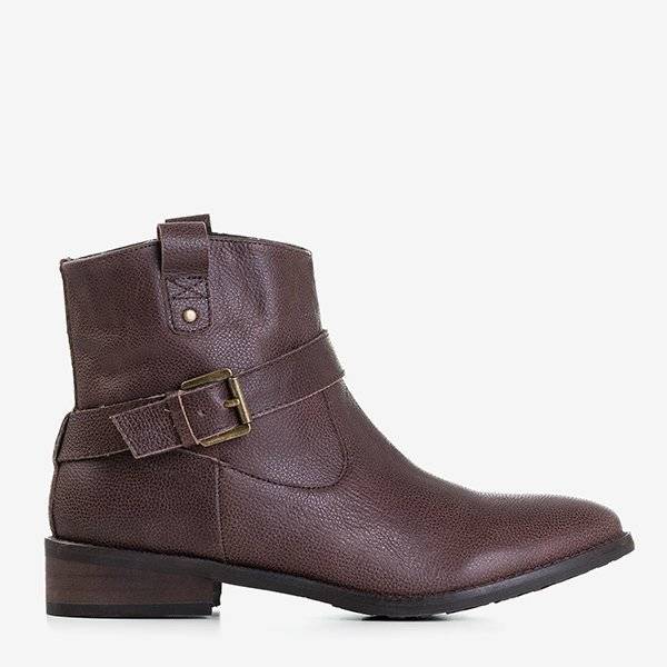 OUTLET Cizme de damă maro închis din piele naturală Kerga - Încălțăminte