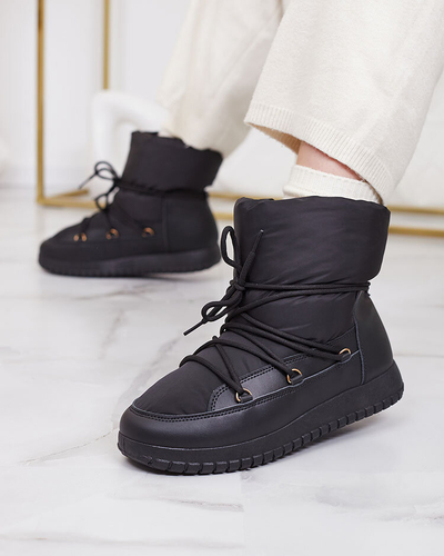 Royalfashion Cizme de zăpadă slip-on pentru femei de culoare neagră Iredas