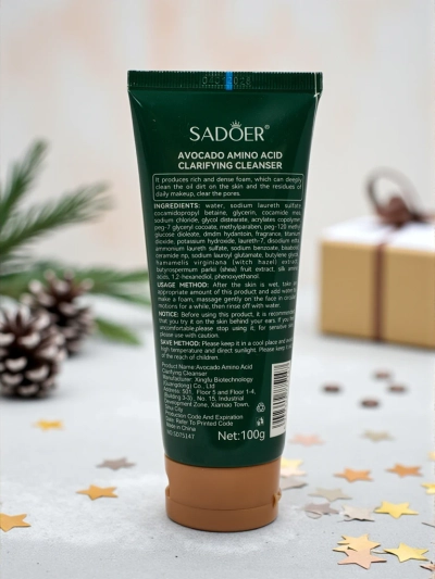 Sadoer Gel de curățare facială de sărbători cu avocado și aminoacizi