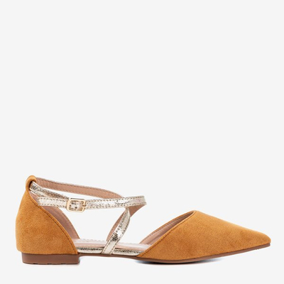 OUTLET Balerini dama maro cu toc plat Vosia - Pantofi