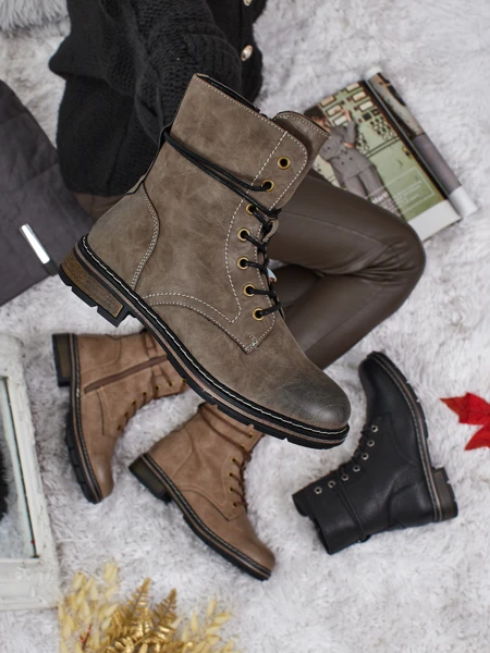 Botine Dama Flora Verzi Piele Elegante de Toamnă