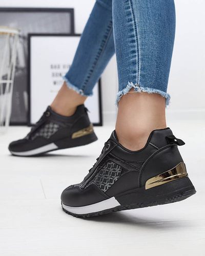 Pantofi sport cu șiret negru de damă Mnerio- Footwear