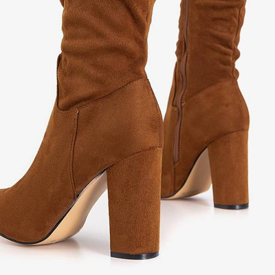 OUTLET Cizme de dama maro pe postul Lunabell - Încălțăminte