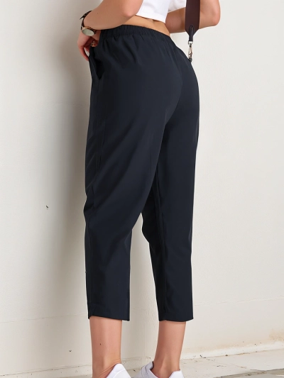 Pantaloni din țesătură simpli pentru femei Royalfashion 7/8