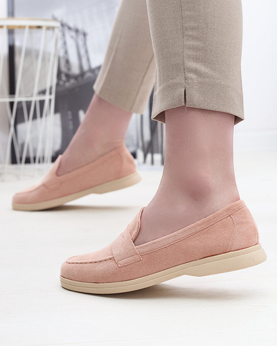 Mocasini de damă din eco-suede roz Daffer- Footwear