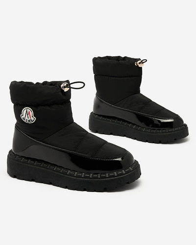 Royalfashion Cizme de zăpadă slip-on pentru femei de culoare neagră Ireda
