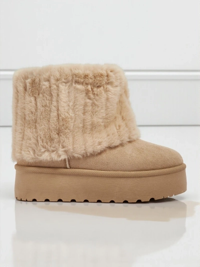 Ghete tip snowboots de damă cu blană artificială Irelle