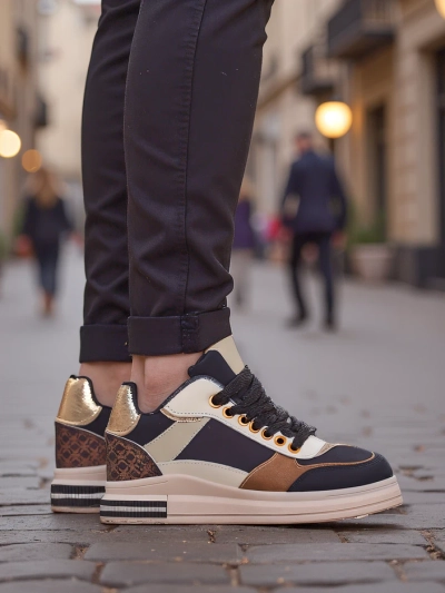 Sneakers cu toc wedges pentru femei Royalfashion Zerron