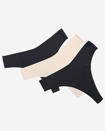 Set snur de damă fără cusături într-o singură culoare 3 / pachet - Lenjerie intimă