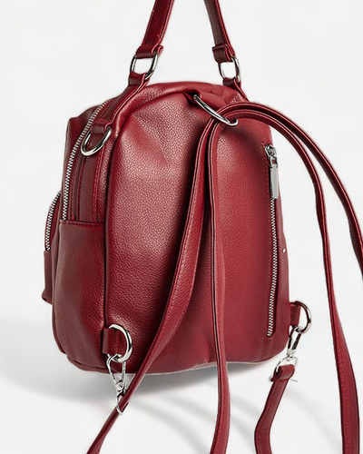 Royalfashion Rucsac mic roșu pentru femei din piele ecologică