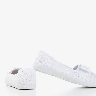 OUTLET Adidași albi cu un arc Nadin - Încălțăminte