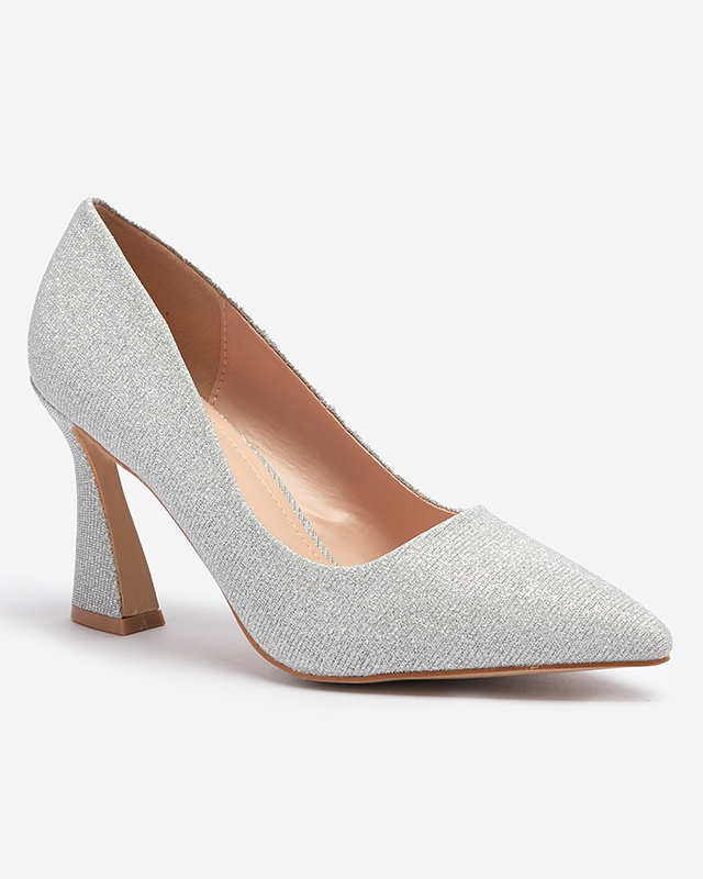 Pantofi de brocart de damă de culoare argintie Bluskita - Încălțăminte