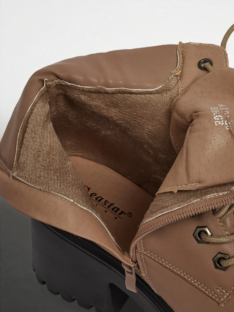 Botine damă eco piele întoarsă cu toc gros și platformă Tavlissa