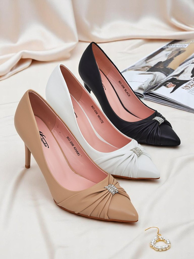 Royalfashion Pantofi cu toc pentru femei din piele ecologică Venetia Nera
