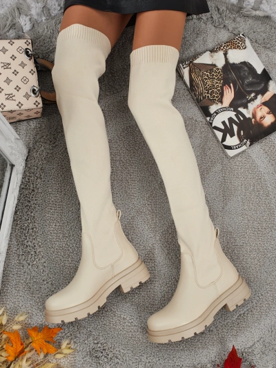 Cizme lungi de damă slip-on Orlina