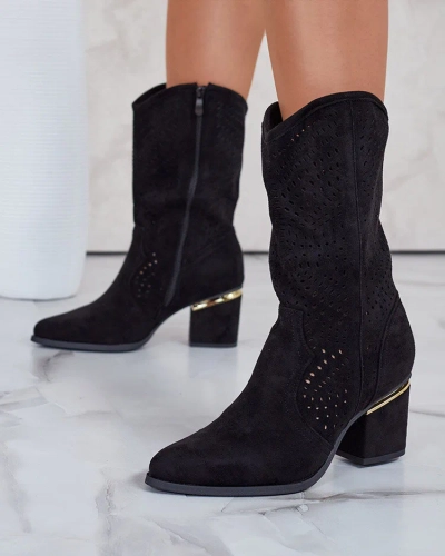 Royalfashion Cizme stiletto joase ajurate Hewir