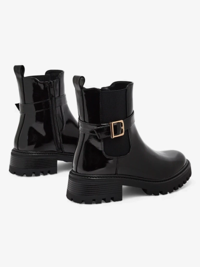 Botine de damă lăcuite din piele ecologică Calivi