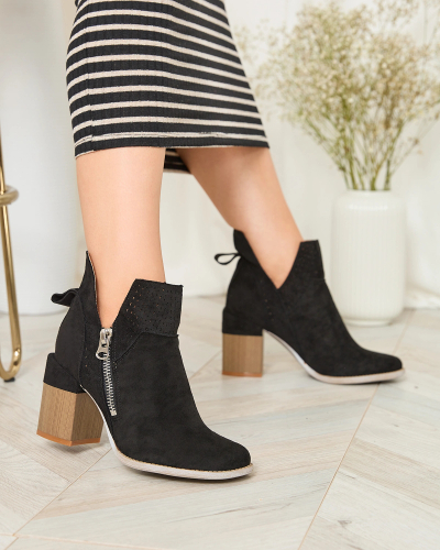 Royalfashion Negru cizme stiletto ajurate Veviret