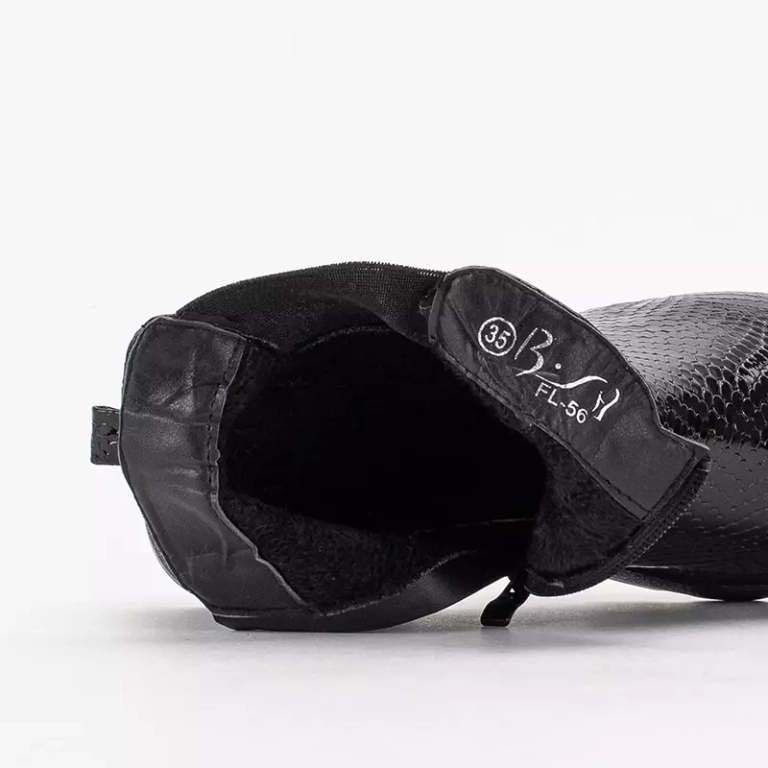 Cizme negre pentru copii cu relief Alala - Încălțăminte