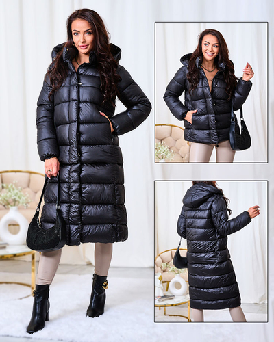 Royalfashion Jachetă de iarnă neagră pentru femei