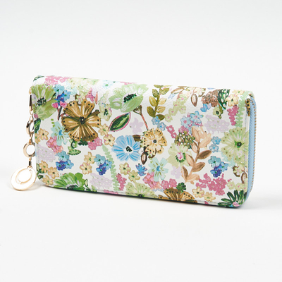Portofel mare de dama alb floral - Accesorii