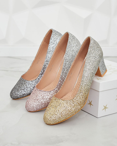 Royalfashion Pantofi stiletto Yapunni de damă argintiu-roz