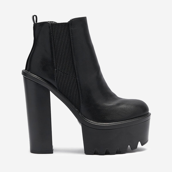 OUTLET Cizme de damă din piele ecologică neagră pe post de cizmă Welange- Footwear