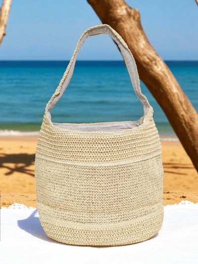 Royalfashion Geanta de paie mare pentru femei Marella Natura