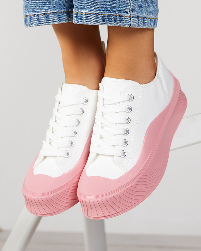 Tenisi dama albi si roz, adidasi tip Nerikas - Incaltaminte