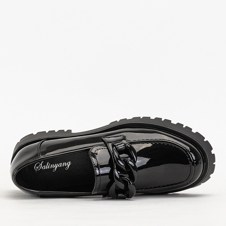 Pantofi dama lacuiti negri cu lant Retisi - Incaltaminte