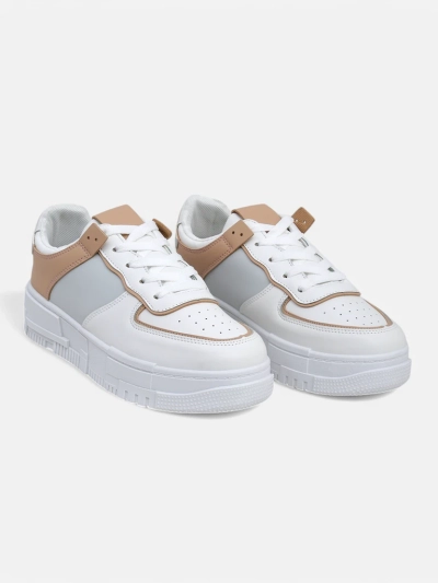 Sneakers damă Aristea Azzurro din piele ecologică cu talpă plată de 4 cm