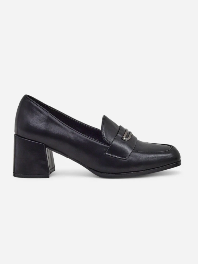 Asolo Elegante Negru cu Toc Gros