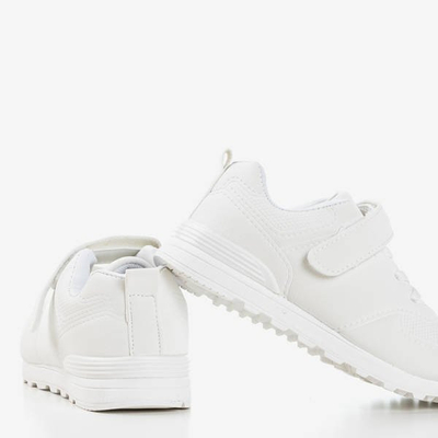 OUTLET Încălțăminte albă pentru copii din piele ecologică mată Craizy - Încălțăminte