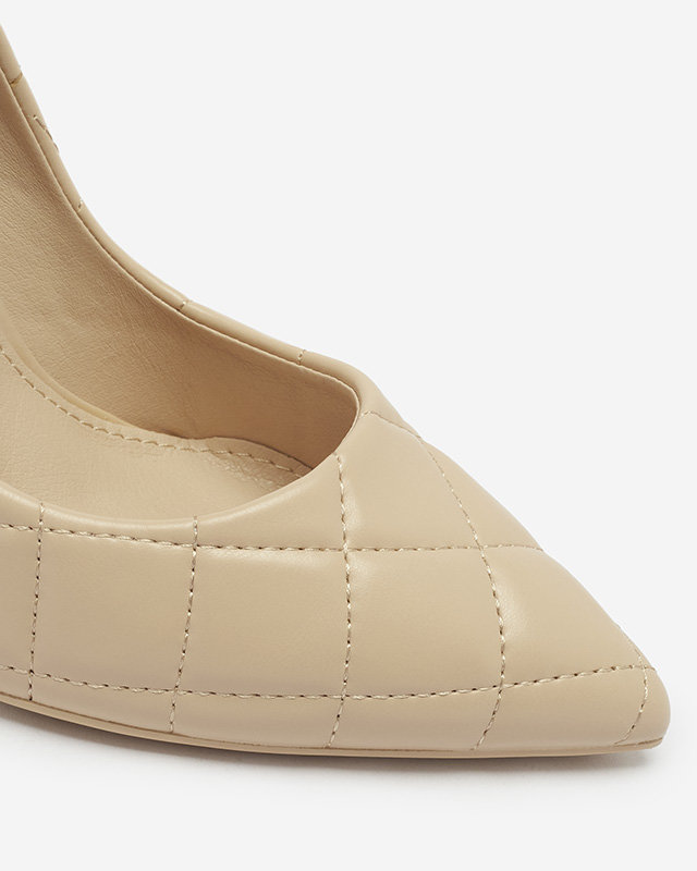 OUTLET Pantofi matlasați de damă de culoare bej Duclisa- Încălțăminte