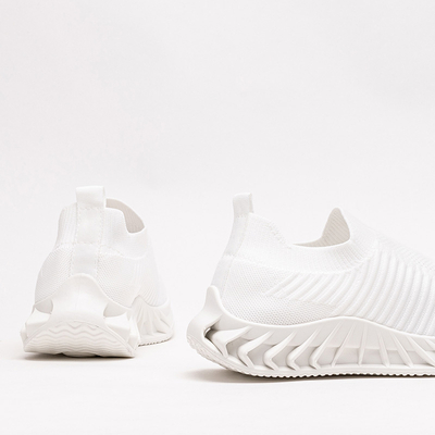 Pantofi sport de damă cu slip-on albi Dinging - Încălțăminte