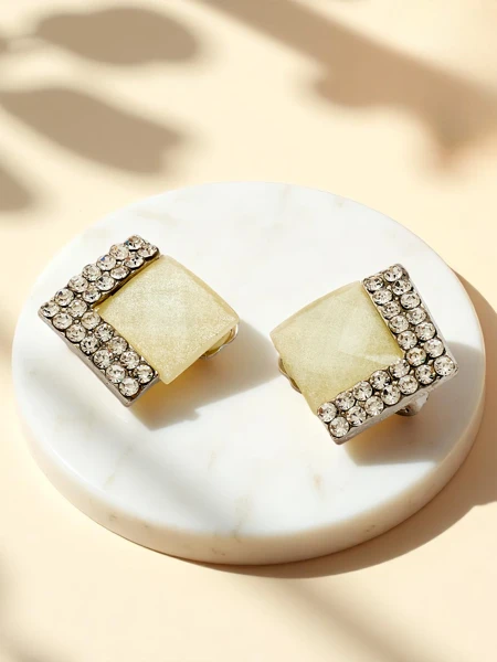 Royalfashion Cercei cu clips pentru femei cu cristal și zirconiu cubic