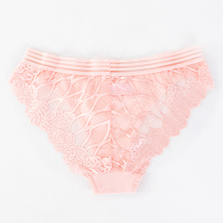 Chiloți de damă roz deschis din dantelă - Lenjerie intimă