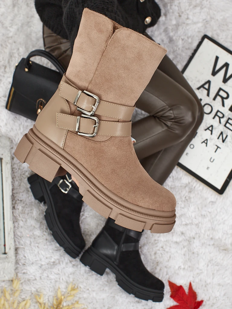 Botine înalte de damă din piele ecologică întoarsă Callire