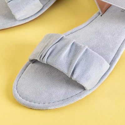 OUTLET Sandale gri dama din piele intoarsa ecologica Wiskonsin - Pantofi