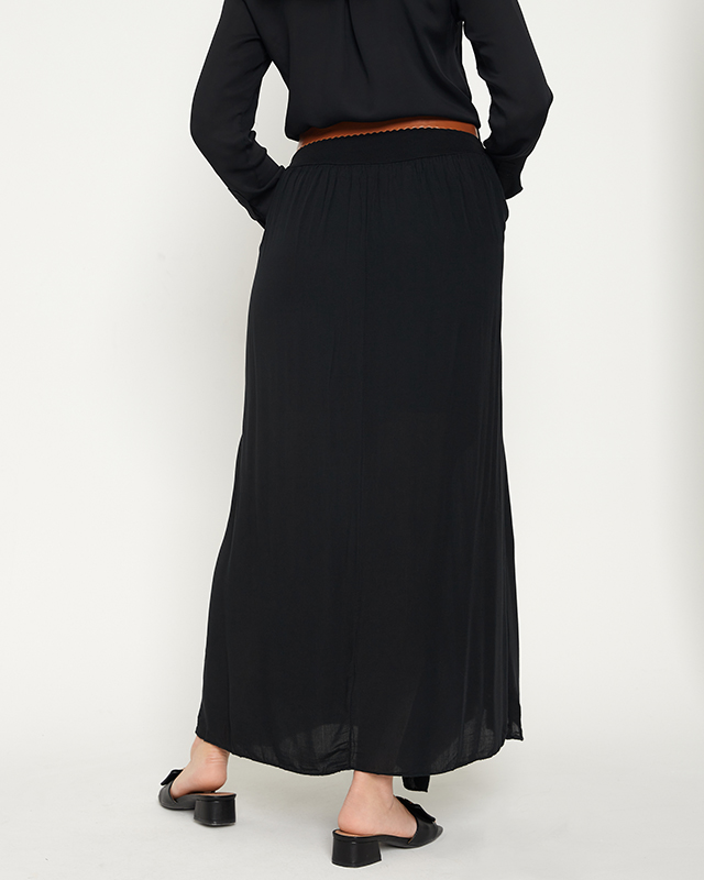 Fusta midi neagra pentru dama - Imbracaminte