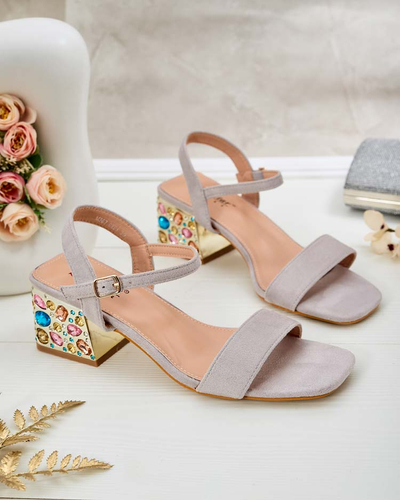 Royalfashion Sandale de damă pe postament cu cristale Ohvare