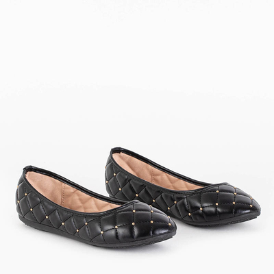 Interesanti balerini matlasati dama negre cu jeturi Binolis - Incaltaminte