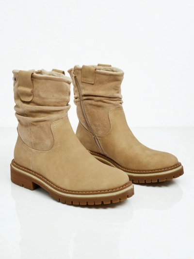 Botine înalte de damă din piele ecologică întoarsă Liora