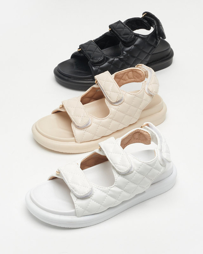 Sandale de damă matlasate albe Acuq - Încălțăminte