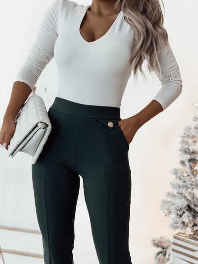 Royalfashion jambiere din piele ecologică a'la bells negru pentru femei a'la bells