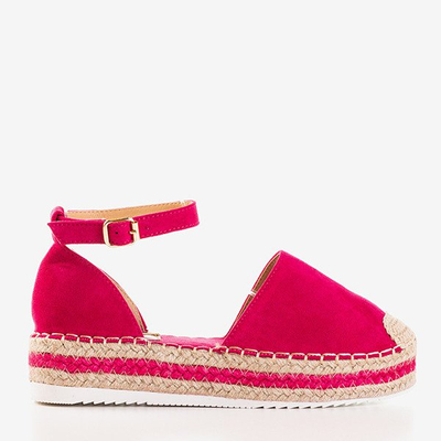 Fuksjowe sandały damskie na platformie Mora - Obuwie