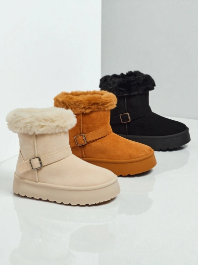 Royalfashion Krótkie buty a'la śniegowce damskie Myrelle