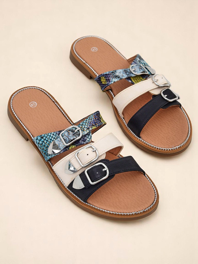 Royalfashion Dames platsool Snake Chic-pantoffels