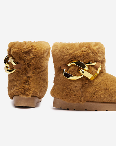 Cizme de zăpadă pentru femei Camel cu blană Sattopa- Footwear