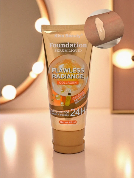 Kiss Beauty Fond de ten cu ser de colagen - iluminator 24H